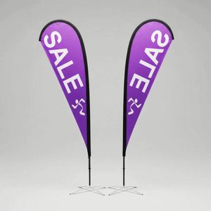 Banderas de Playa Personalizadas con Impresión Digital de 60X240cm, Impermeables, con Pluma y Mástil de Fibra de Vidrio, para Promoción en Exteriores - Product Image 1