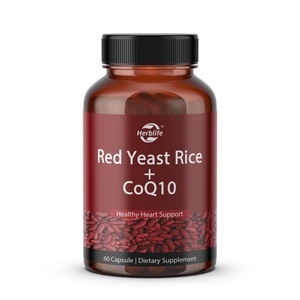 Riz rouge fermenté à la levure rouge avec supplément de CoQ10, vente chaude OEM/ODM, soutient la santé du cœur, l'énergie, les articulations et la digestion, 60 comprimés - Product Image 1