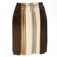 Extensions de cheveux humains vierges doublement étirés de qualité supérieure, tissage européen Genius Weft Twin Tab, effet papillon