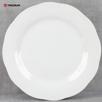 Ensemble de vaisselle 16 pièces en porcelaine fine pour restaurant hôtel français moderne en céramique blanc pur nordique ronde
