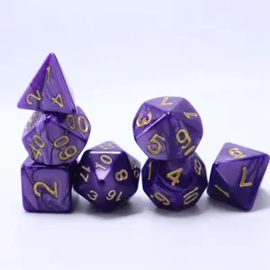 Juego de dados DND amatista de 16mm, dados acrílicos para juego de mesa