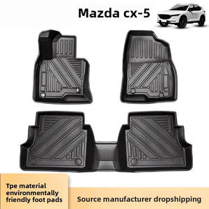 Tapis de voiture Coolcars <span class=keywords><strong>TPE</strong></span> 10 mm d'épaisseur, uni, moderne, ensemble complet, Mazda CX-5, conduite à droite/à gauche, résistant à l'usure, imperméable, sans odeur - Product Image 2