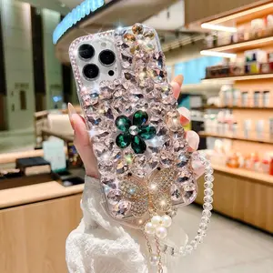 High Quality Bling Glitter Diamond Handbag Design Hard TPU PC Acrylic Mobile Phone Back Cover Case For Iphone 12 Pro Max