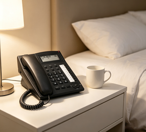 <span class=keywords><strong>Téléphone</strong></span> <span class=keywords><strong>fixe</strong></span> d'hôtel Sachikoo avec voix <span class=keywords><strong>HD</strong></span>, identification de l'appelant mains libres, 10 touches de numérotation rapide, clavier ABS - Product Image 1