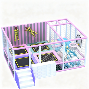 Parc de trampolines en plastique commercial avec parcours d'obstacles, équipement de saut élastique professionnel pour centre de divertissement - Product Image 1