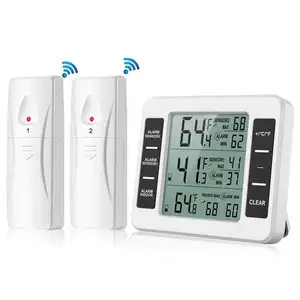 温度计一拖二家用无线室内外温度计电子无线冰箱温度计