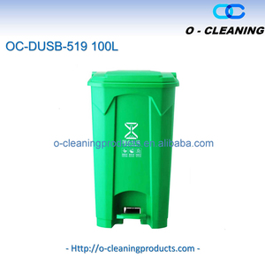 Cubo de basura de reciclaje de pedal higiénico de plástico para exteriores de 100l O-Cleaning, cubo de basura clasificado con manos libres para Calle/Patio/Parque - Product Image 6