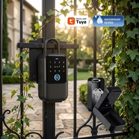 Caja de Seguridad Inteligente Tuya BLE con Llave, IP65 Impermeable, Huella Dactilar, Contraseña, Desbloqueo Remoto por App, Caja de Seguridad para Llaves para Propietarios de Apartamentos y Propiedades Inmobiliarias