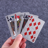 Cartes à jouer créatives en PVC avec impression couleur or et argent, cartes à jouer publicitaires, vente en gros, design personnalisé, souvenirs