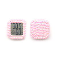 Accessoires de salon de cils petit mini intérieur diamant paillettes strass hygromètre numérique thermomètre pour extension de cils