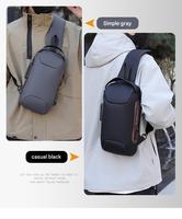 Sac de poitrine pour homme, sac bandoulière antivol, sac de voyage portable, organisateur pour une utilisation quotidienne en extérieur, logo personnalisé OEM