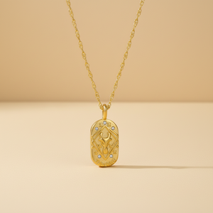 Colar Personalizável com Pingente São Jorge em Aço Inoxidável Banhado a Ouro 18K, Corrente Clássica Masculina e Feminina com Caveira e Mãos em Oração, <span class=keywords><strong>22</strong></span> polegadas - Product Image 3