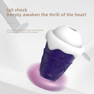 Masseur personnel en silicone inspiré de la crème glacée avec fonction d'aspiration, jouet intime pour adultes imperméable, vibromasseur clitoridien - Product Image 1