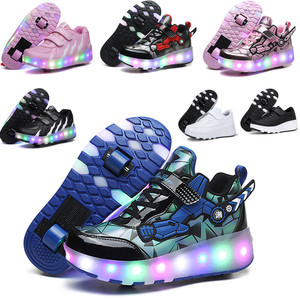 Flashing Roller Shoes Led Rechargeable Two Wheels Plastic For Men Women Children Adults Size 27 43 - Product Image 5