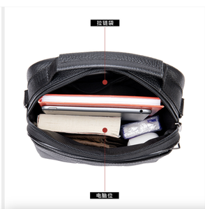 กระเป๋าหนังวัวแท้สไตล์เรโทรสำหรับผู้ชาย  กระเป๋าสะพายข้าง  กระเป๋าถือสะพายไหล่  ความจุเยอะ  กระเป๋าสะพายลำลอง - Product Image 5