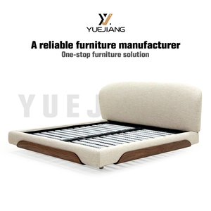 Cama de Plataforma OLOS <span class=keywords><strong>Bonado</strong></span>, Tamaño Completo, Minimalista, Tapizada en Tela, Cabecera con Librero, Base de Láminas Silenciosa, Estructura de Madera, Cama Suave de Lujo - Product Image 1