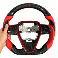 Volant de course personnalisé en fibre de carbone et cuir rouge pour Toyota Camry 8ème génération XLE SE XSE Avalon - Vente en gros