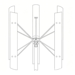 Aerogenerador de Eje Vertical de 1KW Personalizado para Exteriores, Generación de Energía Fuera de la Red, Alta Eficiencia, Produce hasta 1000W de Potencia - Product Image 6