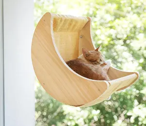 屋内猫用の窓猫ベッドは、強力な吸盤が取り付けられた月の棚にとまります睡眠と時計の鳥のための猫の窓シート