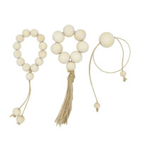 Porte-serviettes en bois avec pompons, style ferme, pour décoration de table, cadeau de pendaison de crémaillère, accessoires de décoration de fête de mariage