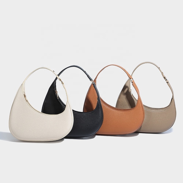 Women's High-End Crescent Fashion Bag New Designer Underarm Shoulder Handbags for Women PU Leather Zipper Portable