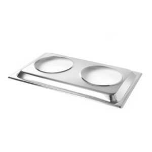 Soporte HENDI para 2 Recipientes Bain-Marie GN 1/1 530x325x(H)30mm, Equipo de Calentamiento y Mantenimiento de Alimentos - Product Image 1