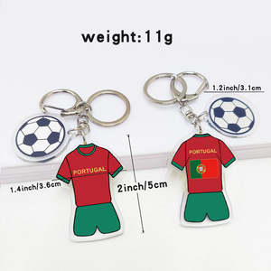 Porte-clés Pendentif Maillot de Football en Acrylique Personnalisé Drapeaux Nationaux USA Canada Mexique Style Européen Américain – Collection Usine 2026 - Product Image 2