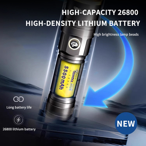 1700 lumen 5500mAh hợp kim nhôm dài phạm vi kết nối pin cắm trại <span class=keywords><strong>Torch</strong></span> ánh sáng 26650 sạc zoom chiến thuật đèn pin - Product Image 4