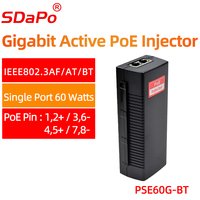 Injecteur PoE actif SDAPO PSE60G-BT 60W, entrée 100-240VAC pour adaptateur WiFi de point d'accès