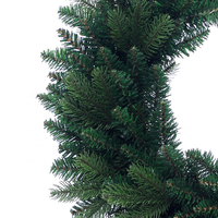 Guirlande de Noël artificielle ronde non éclairée, réaliste, en branches de peuplier vertes, pour porte d'entrée, mur, fenêtre, décoration de fête à domicile