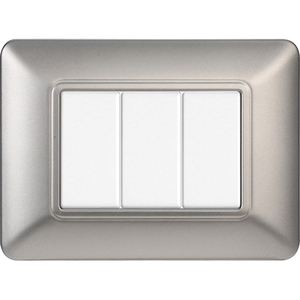 Gloca – ensemble de 3 interrupteurs muraux à 3 boutons, plaque en plastique, couleur argent, installation facile, compatible avec Matix - Product Image 4