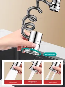 Rallonge de robinet de cuisine moderne à trou unique Rallonge télescopique pour évier Connecteur d'eau anti-éclaboussures Aérateurs universels - Product Image 4