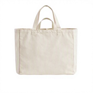Bolsas de compras reutilizables ecológicas con logotipo personalizado, con cierre de cremallera, asa superior, plegables, 100% algodón, estilo tote, empaquetadas en caja. - Product Image 3