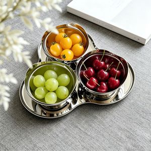 Dropshipping Shopify Bol à fruits en acier inoxydable, coupe à dessert, plateau de service pour collations, vaisselle multifonctionnelle pour la maison - Product Image 3