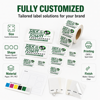 Label Kemasan Makanan Restoran Kustom, Stiker Logo Roll Perekat Sendiri BOPP Putih untuk Cangkir, Kotak, dan Tas Take Away
