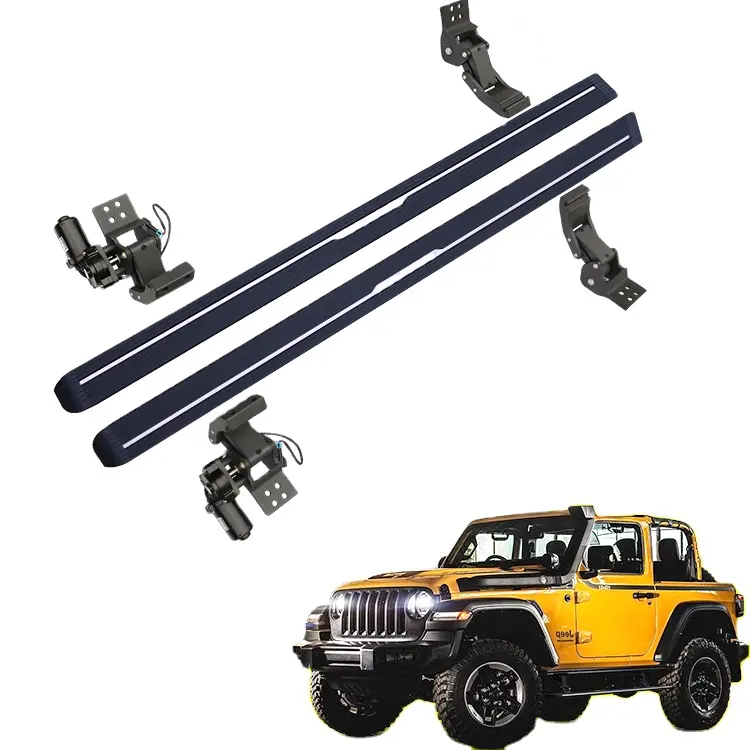 New High-quality Waterproof Electric retractable side steps Power running boards for Jeep Wrangler JL (Two doors)2018+