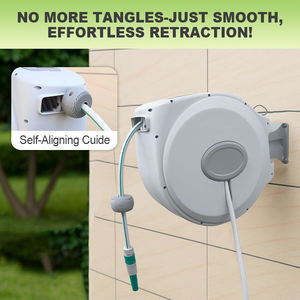 Carrete de <span class=keywords><strong>Manguera</strong></span> de Jardín Retráctil Automático de Pared SUNSHINE, Carrete de <span class=keywords><strong>Manguera</strong></span> de <span class=keywords><strong>Agua</strong></span> Portátil de Metal Resistente - Product Image 4