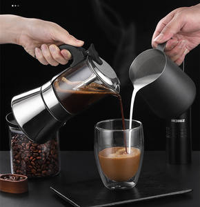 Kingze 4/6/9 <span class=keywords><strong>tazas</strong></span> percolador <span class=keywords><strong>cafetera</strong></span> <span class=keywords><strong>2</strong></span> en 1 Expresso <span class=keywords><strong>Greca</strong></span> estufa superior clásico italiano Espresso café Moka ollas - Product Image 2