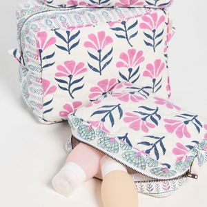 Bolsa de Maquillaje Portátil Ecológica de Lona Floral Acolchada Reutilizable con Cierre Personalizado para Organizar Cosméticos para Mujeres y Niñas Tallas S M L XL para Viaje - Product Image 3