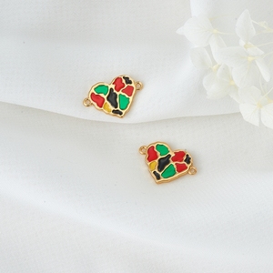 Hot Sale Fashion 14K Gold Plated Enamel Heart Shape Tai <strong>Chi</strong> <strong>Pendant</strong> for Jewelry Necklace Making accessories - Product Image 4