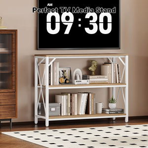 Scaffale Multifunzionale a 3 Ripiani in Legno Resistente, Libreria, Tavolo da Ingresso, Tavolino <span class=keywords><strong>Vintage</strong></span> da Soggiorno/Ufficio con Ripiani Aperti - Product Image 4