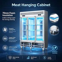 Équipement de réfrigération pour supermarchés : Vitrine à viande suspendue, Vitrine de maturation à froid pour bœuf, Vitrine réfrigérée pour la maturation à froid des steaks, Armoire de marinade pour viande