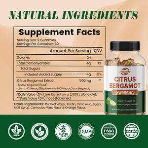 OEM ODM Vente chaude Extrait de bergamote d'Inde Complément alimentaire à base de plantes Gummies à la bergamote d'Inde Vegan - Product Image 4