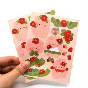 Etiqueta engomada decorativa impermeable del vinilo de la historieta de encargo que hace la hoja del brillo del holograma - Product Image 5