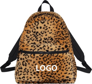 Faux Fur Lambsool Sherpa <strong>Leopard</strong> Fleece <strong>Backpack</strong> for Teenager Furry Fluffy <strong>Backpack</strong> Student Casual <strong>Backpack</strong> Plush School Bag - Product Image 1
