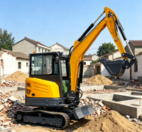 Mini-excavatrice compacte hydraulique Durabler, directement de l'usine, avec zéro déplacement arrière et plusieurs accessoires optionnels