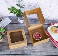Boîte en papier kraft recyclé personnalisée en usine avec fenêtre pour savon, aliments, cadeaux de Noël et macarons, option de logo en relief