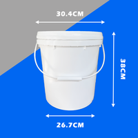 Seau en plastique noir personnalisable de 20 L/5 gallons, qualité alimentaire et recyclable, avec poignée et couvercle métalliques inclus