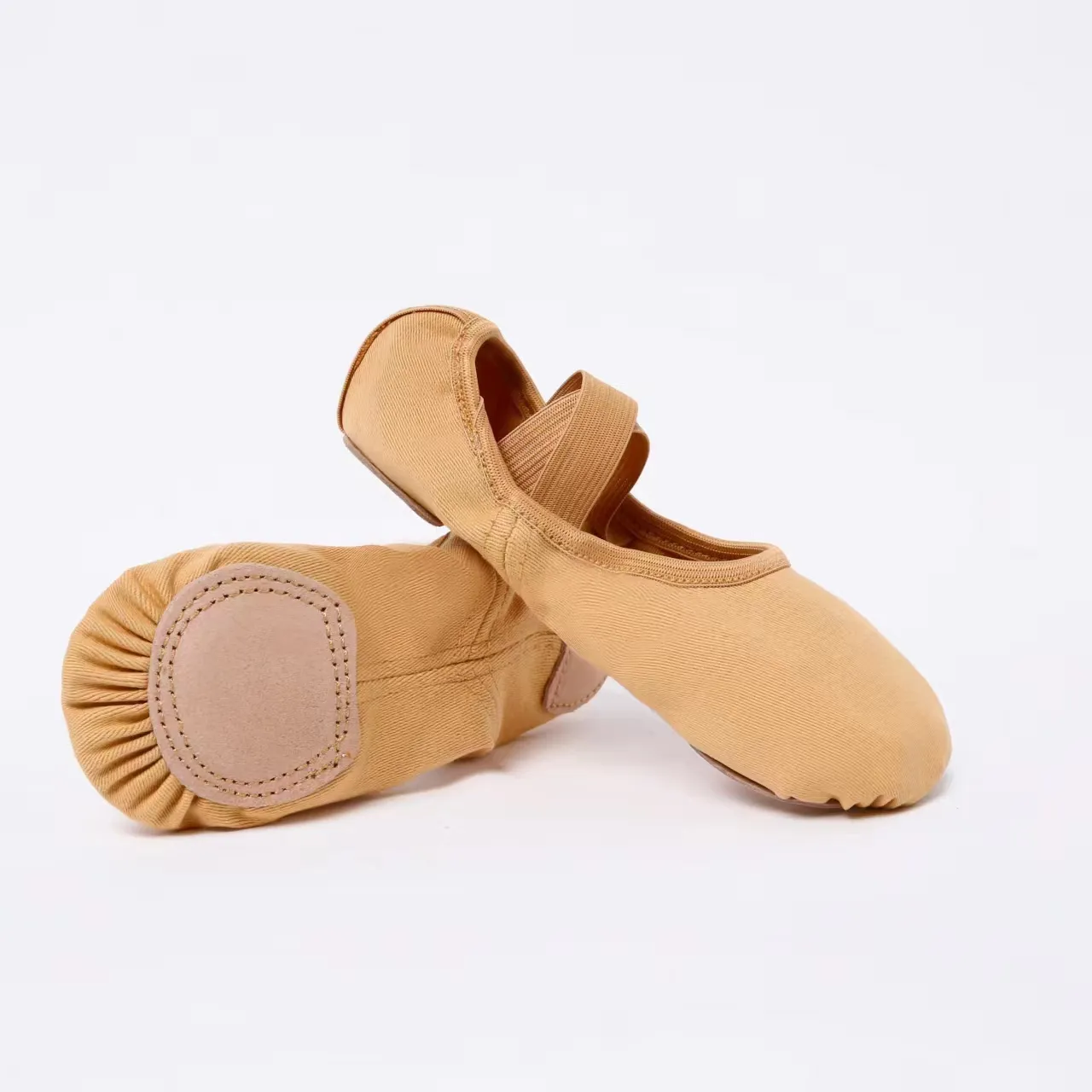 Bas quantité minimale de commande échantillons gratuits en gros ballerines confortables en toile souple bon marché chaussures de ballet pliables