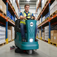 Les machines commerciales de nettoyage de carreaux de céramique à double brosse roulent sur la machine d'épurateur de plancher